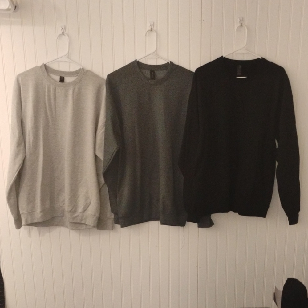 3 Pack Men's Classic Sweater Set - Gray, Dark Gray, and Black